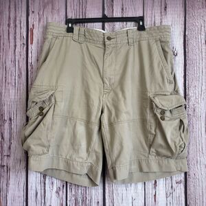 Ralph Lauren Vintage 90s Y2K Cargo Chino Shorts Beige 38 Men 100% Cotton Utility